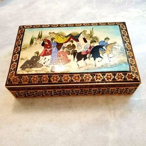 4 × 7 " Wooden Mosaic Painted Box